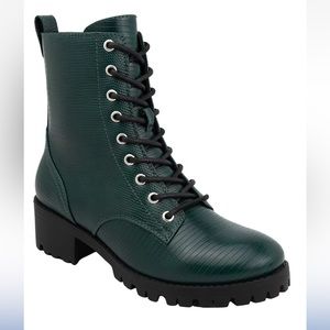 TRUE CRAFT emerald lizard combat boot